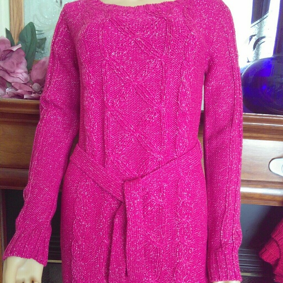 bleu Sweaters - NWT Bleu Ice Pink with Gold threds tie front